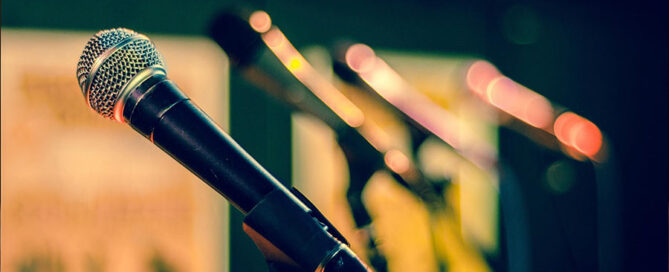 A group of microphones in a studio