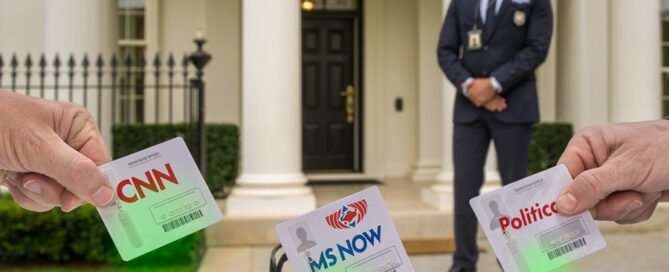 CNN, MS NOW and Politico press credentials being canned at The White House, 🎨 Illustration created Adobe Firefly